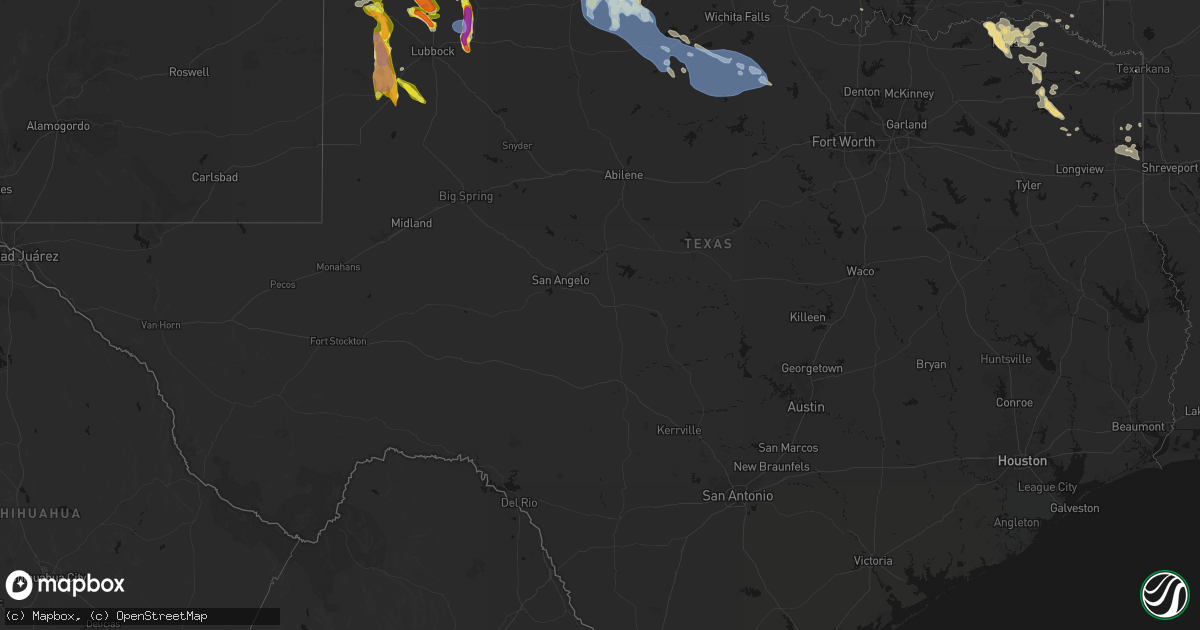 Hail map in Texas on June 23, 2026