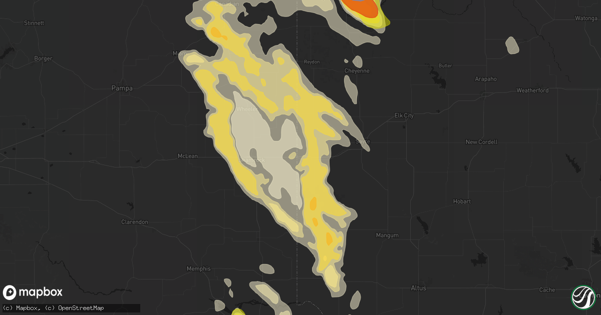 Hail map in Texola, OK on June 23, 2026