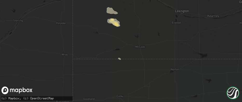 Hail map in Trenton, NE on June 23, 2026