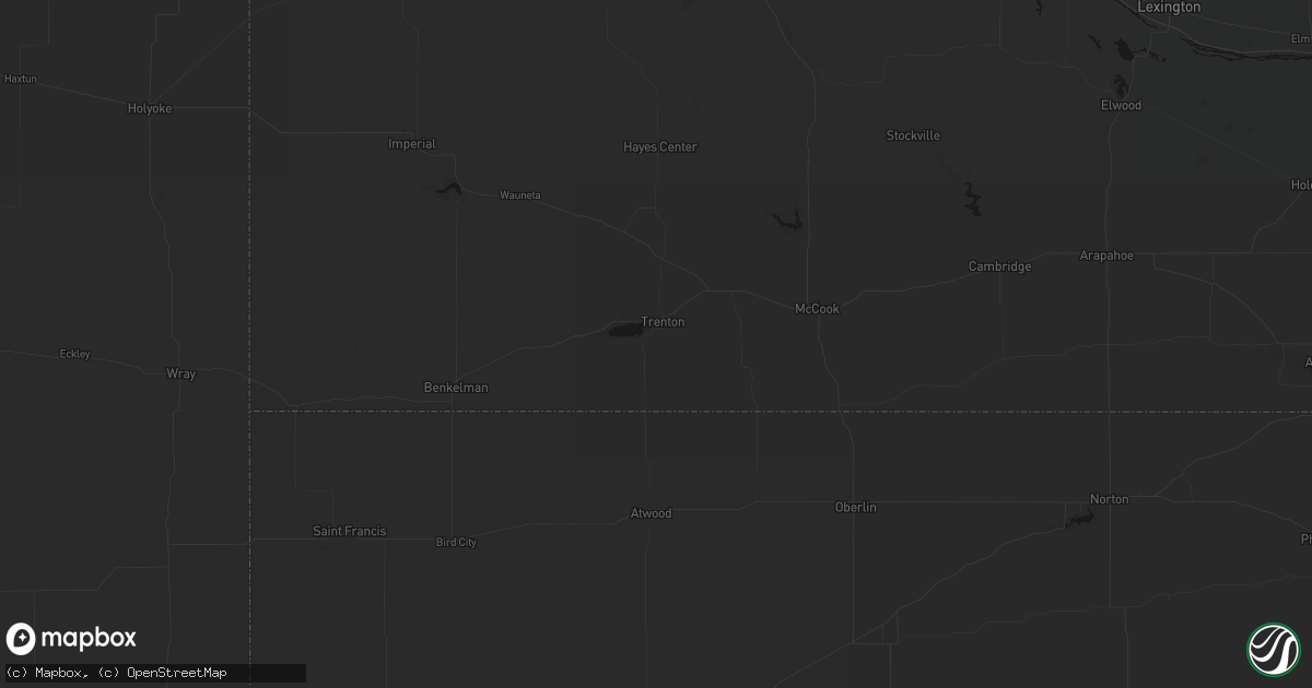 Hail map in Trenton, NE on June 23, 2026