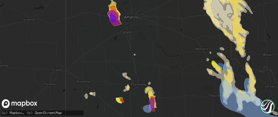 Hail map in Tulia, TX on June 23, 2026