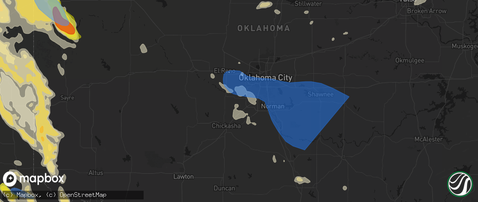 Hail map in Tuttle, OK on June 23, 2026