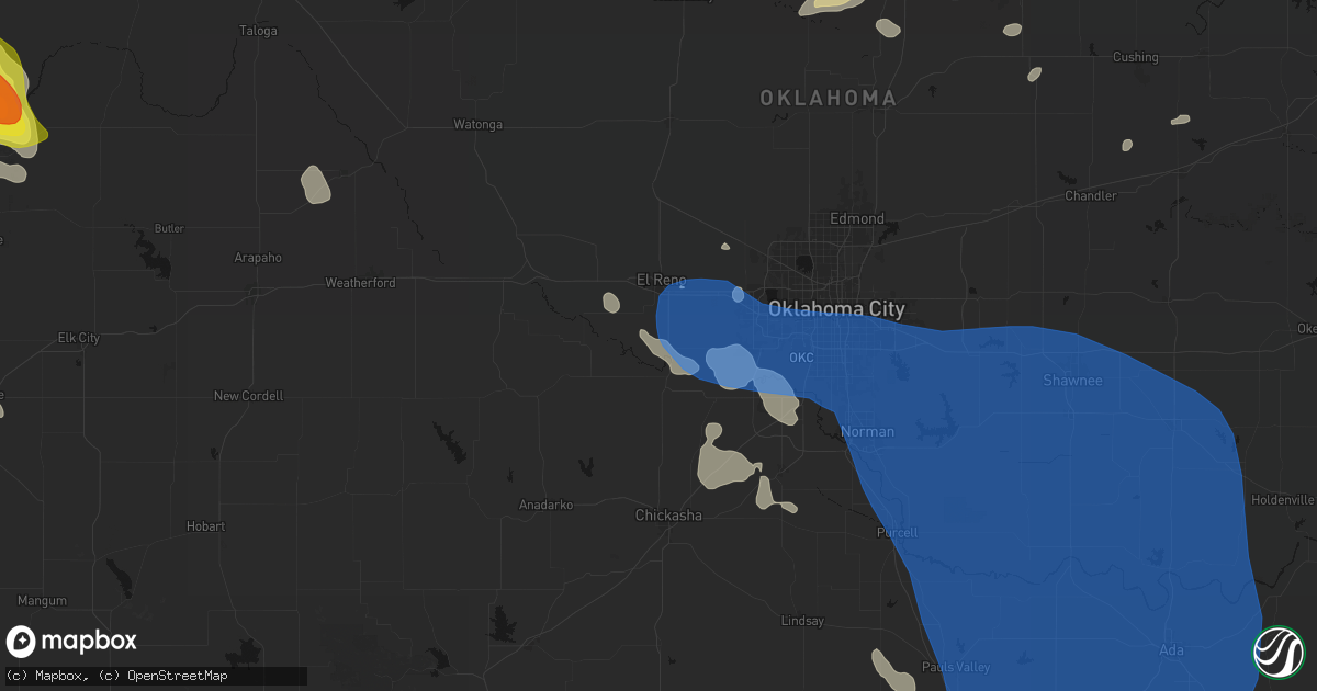 Hail map in Union City, OK on June 23, 2026
