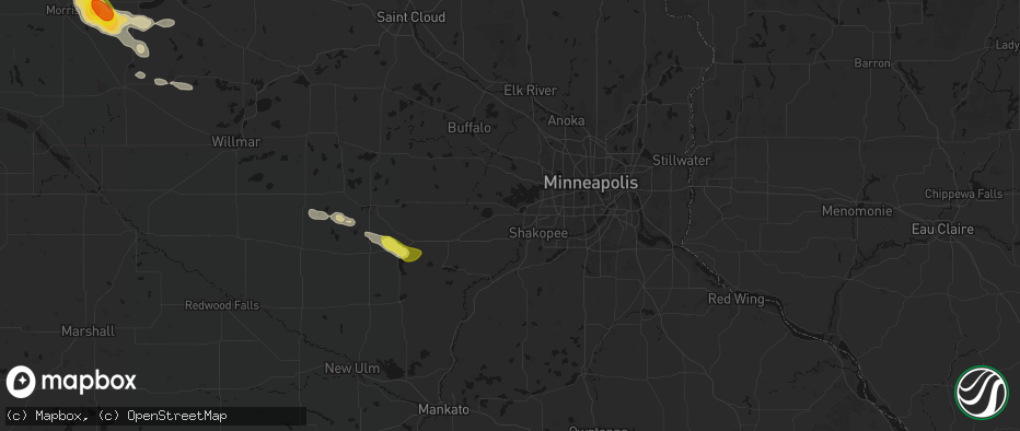 Hail map in Victoria, MN on June 23, 2026