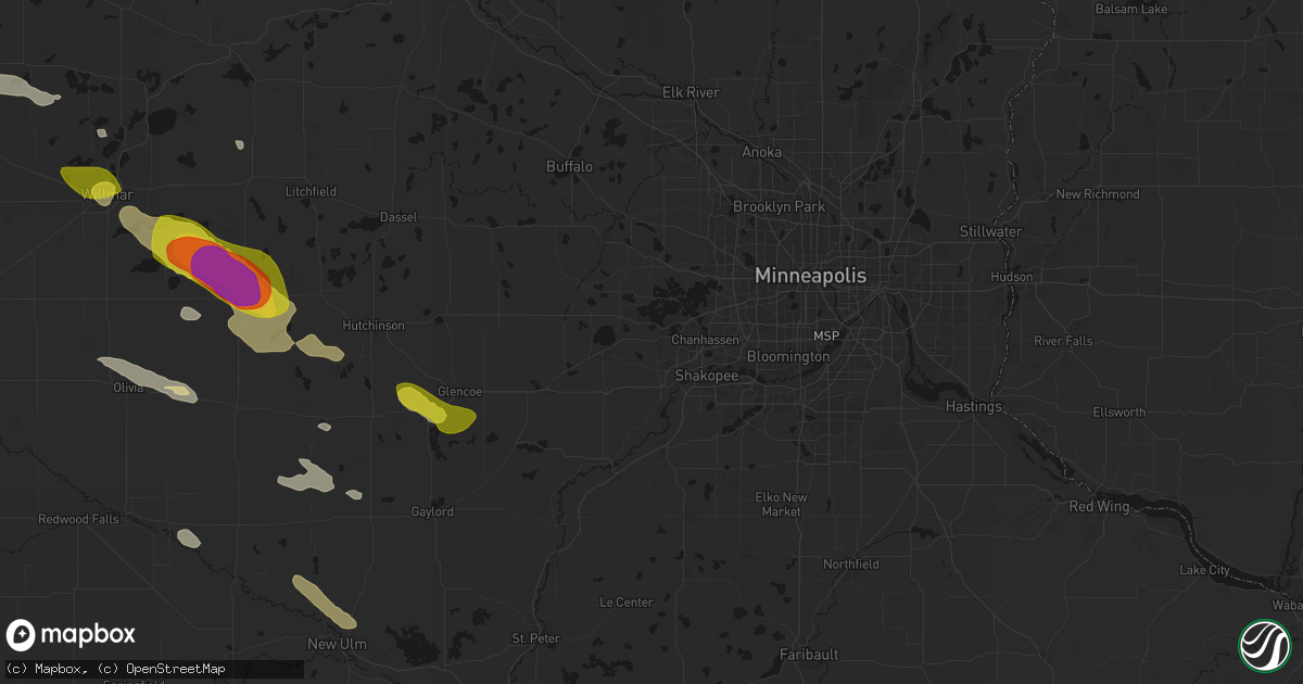 Hail map in Victoria, MN on June 23, 2026