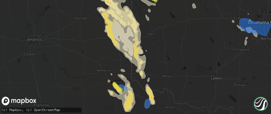 Hail map in Vinson, OK on June 23, 2026