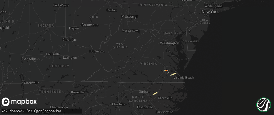 Hail map in Virginia on June 23, 2026