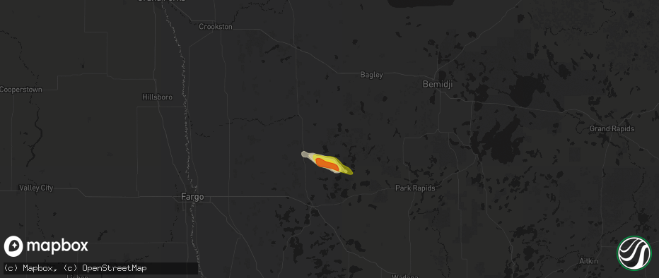Hail map in Waubun, MN on June 23, 2026