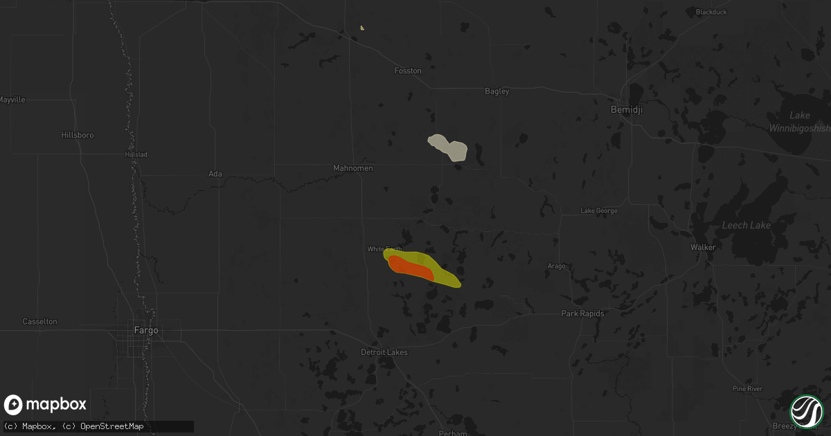 Hail map in Waubun, MN on June 23, 2026
