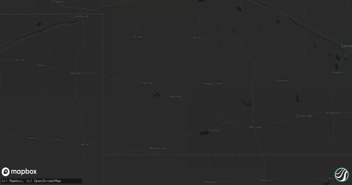 Hail map in Wauneta, NE on June 23, 2026