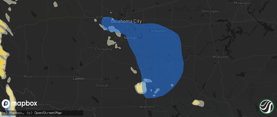 Hail map in Wayne, OK on June 23, 2026