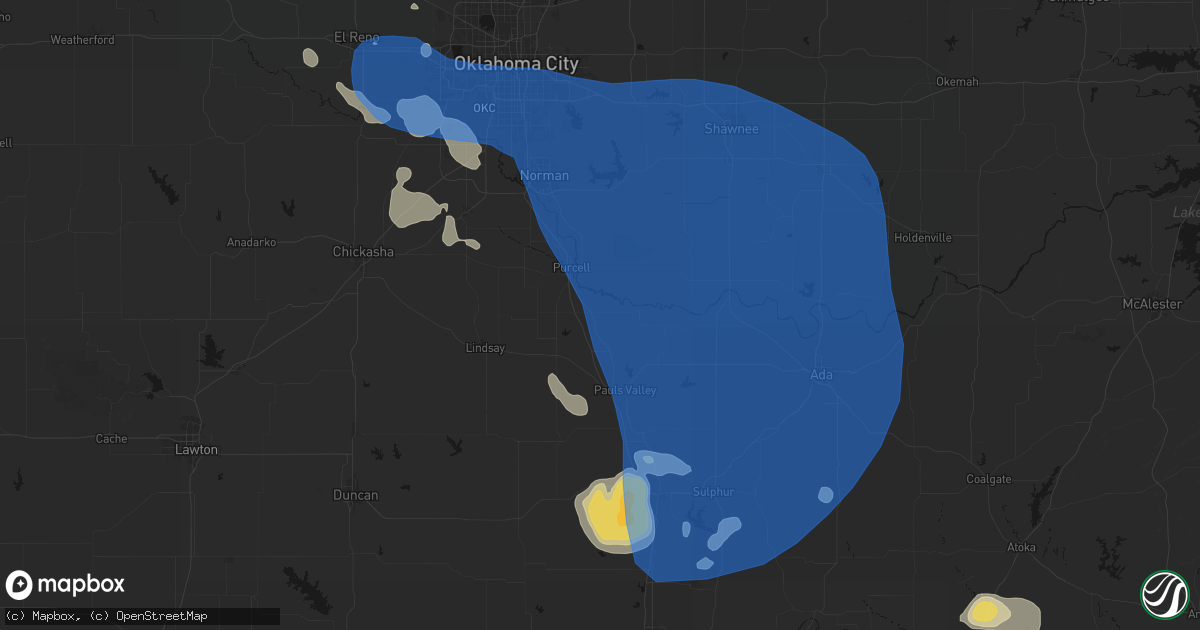 Hail map in Wayne, OK on June 23, 2026