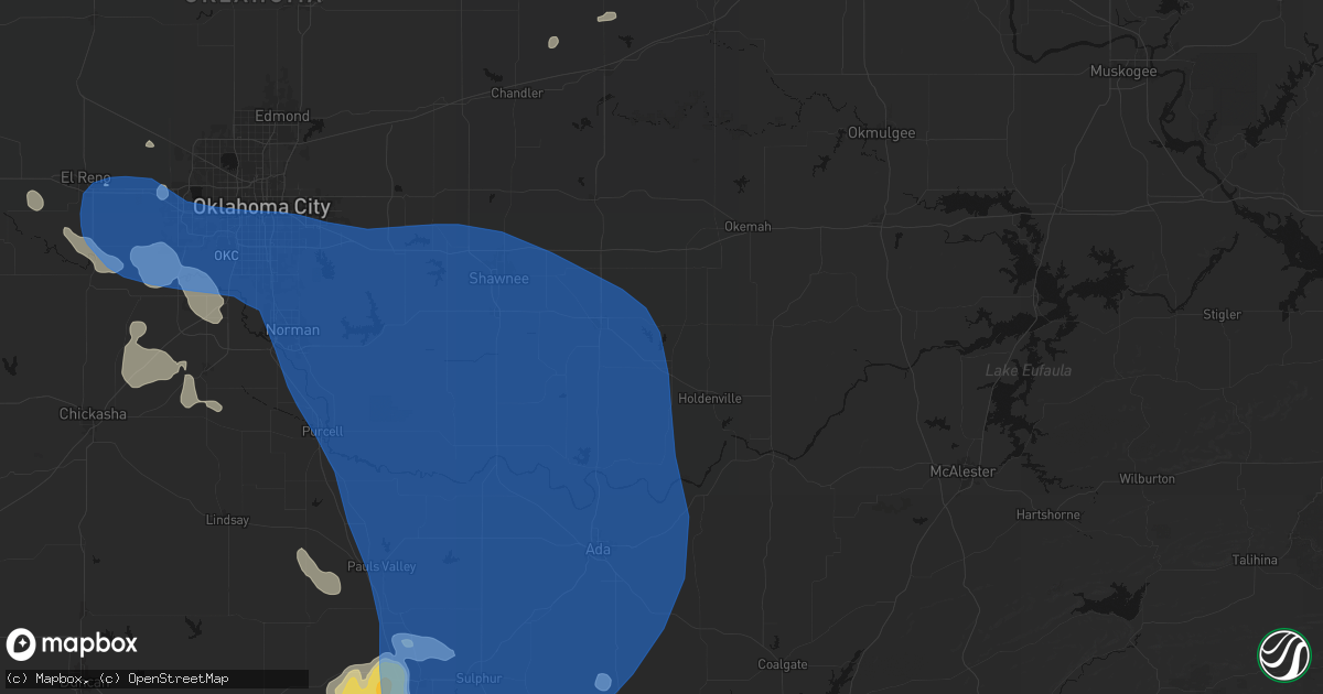 Hail map in Wewoka, OK on June 23, 2026