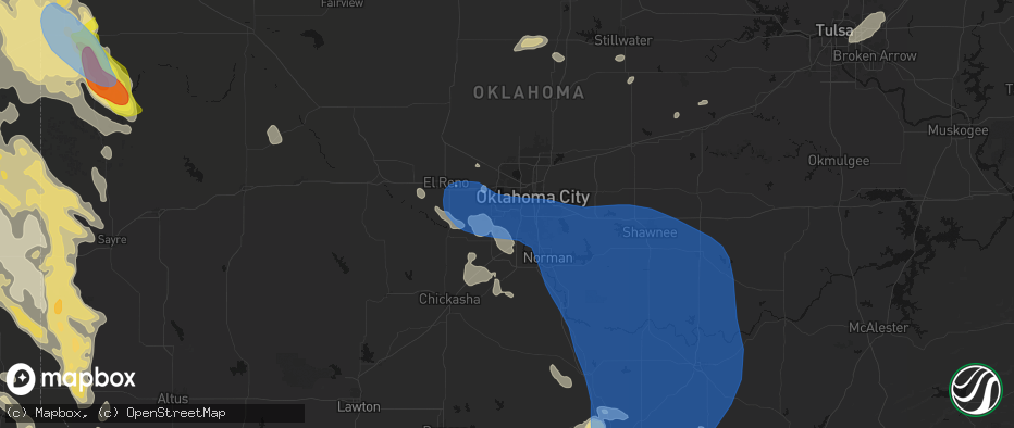 Hail map in Wheatland, OK on June 23, 2026