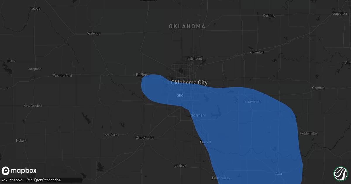 Hail map in Wheatland, OK on June 23, 2026