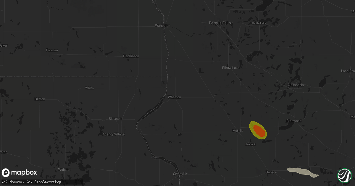 Hail map in Wheaton, MN on June 23, 2026