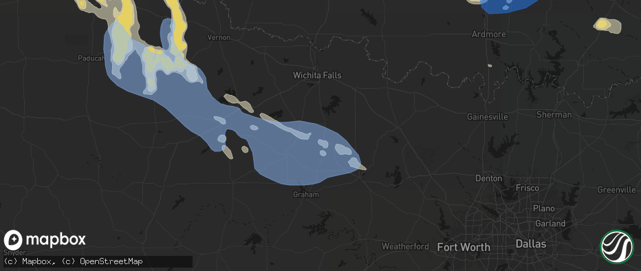 Hail map in Windthorst, TX on June 23, 2026