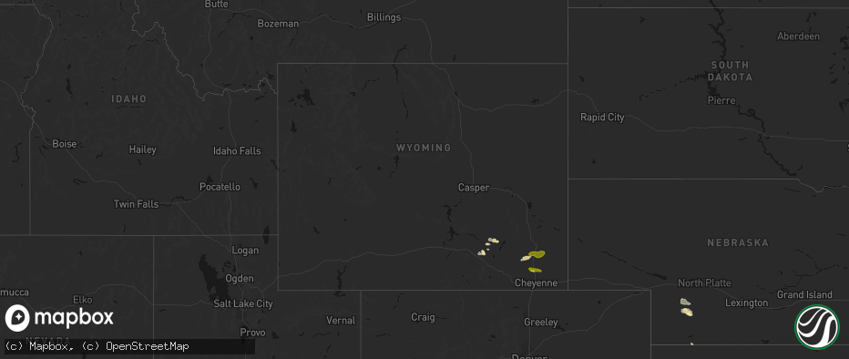 Hail map in Wyoming on June 23, 2026