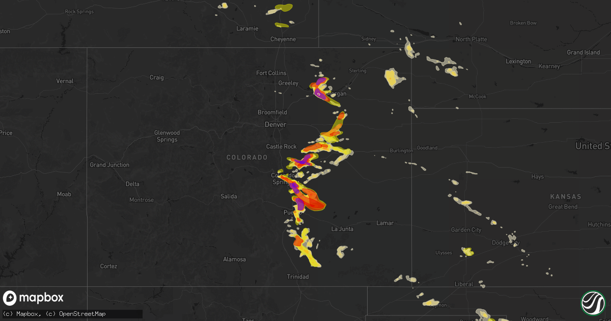 Hail map on June 23, 2026