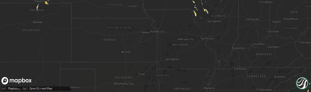 Hail map on June 24, 2012