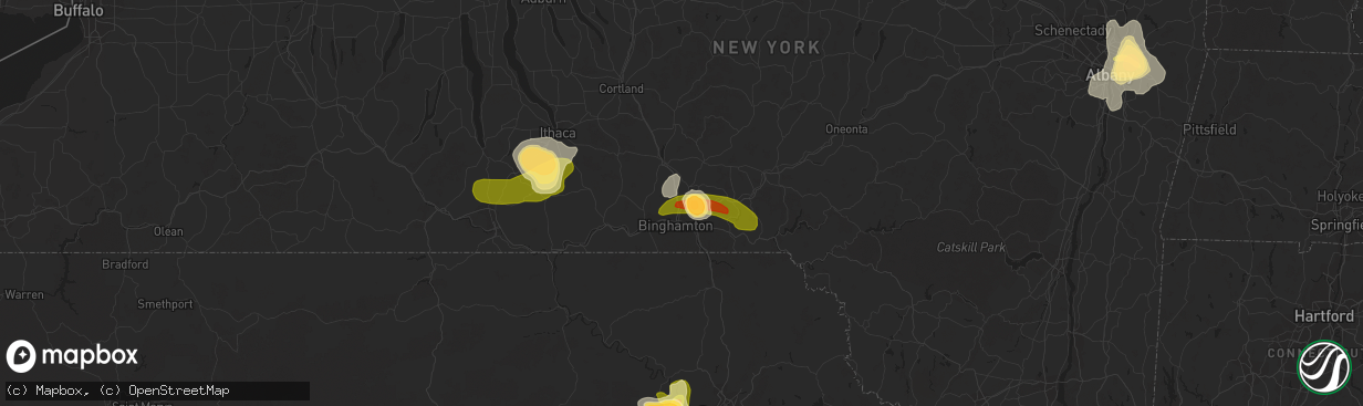 Hail map in Binghamton, NY on June 24, 2013