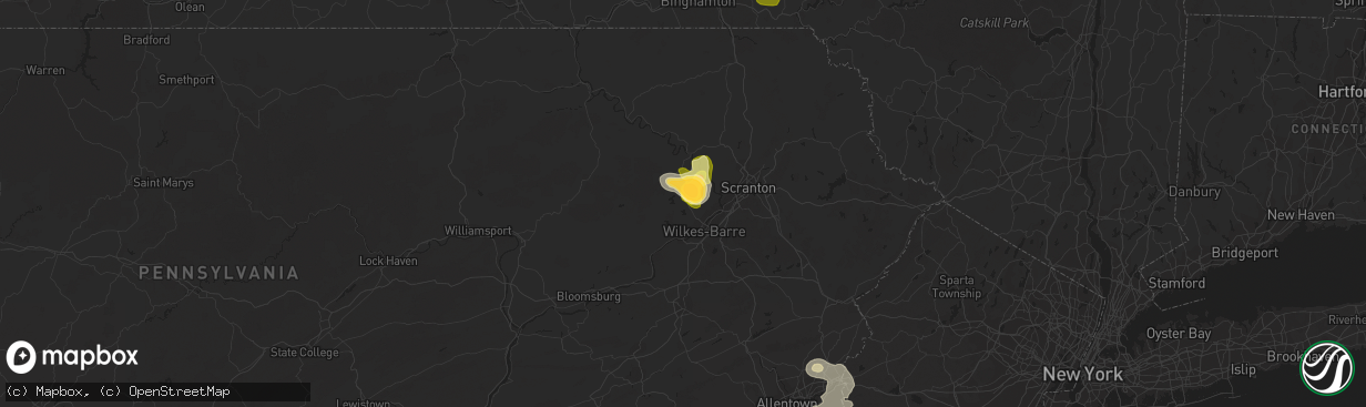 Hail map in Dallas, PA on June 24, 2013