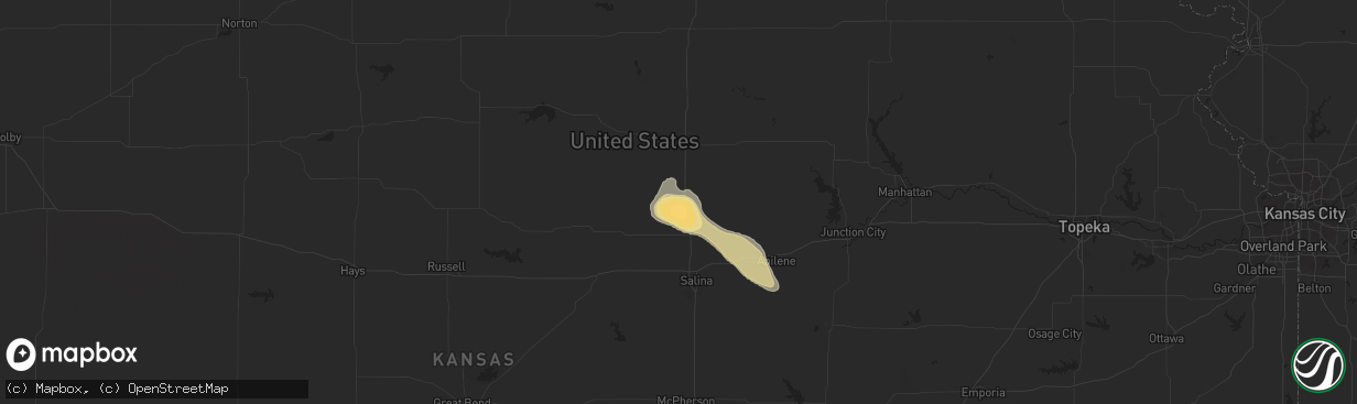 Hail map in Minneapolis, KS on June 24, 2013