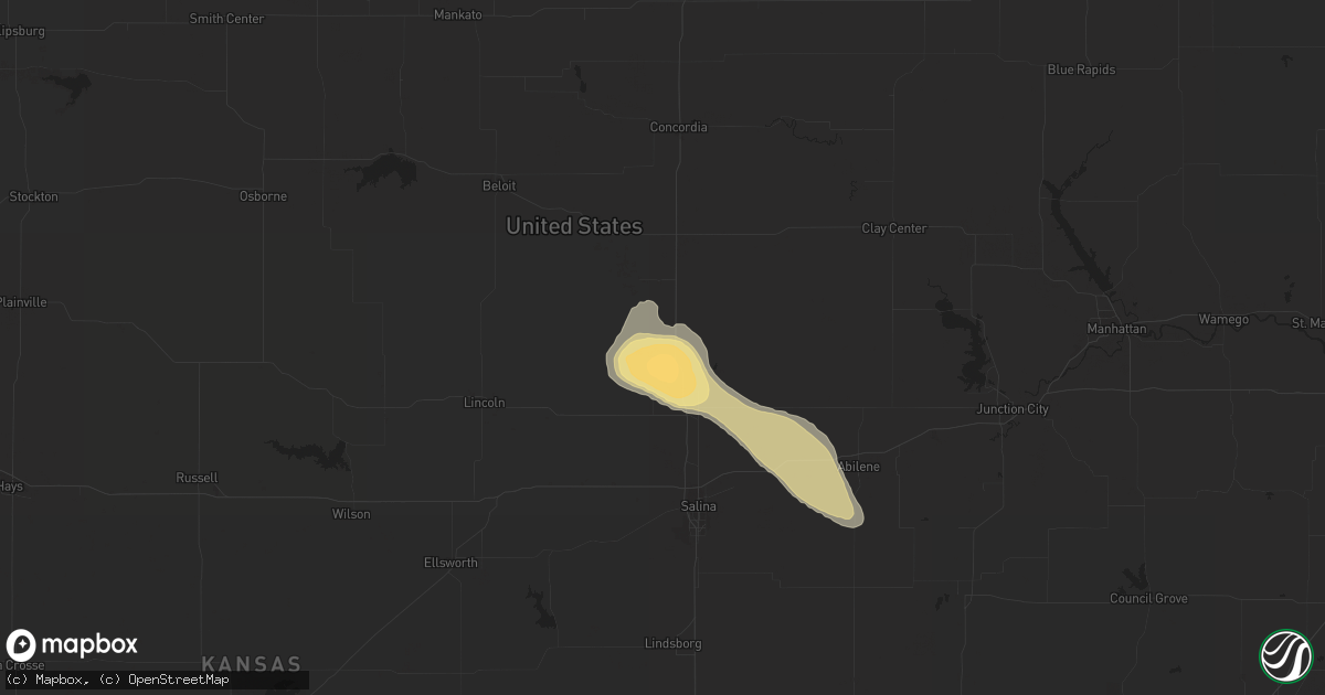 Hail map in Minneapolis, KS on June 24, 2013