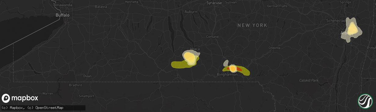 Hail map in Newfield, NY on June 24, 2013