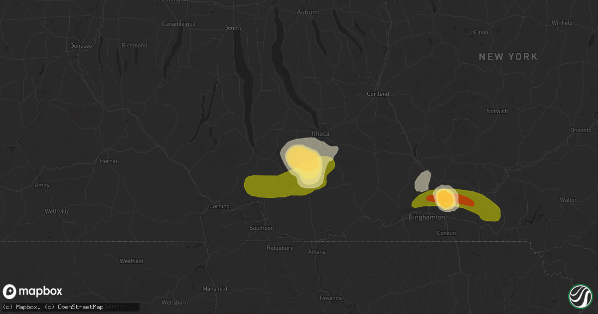 Hail map in Newfield, NY on June 24, 2013