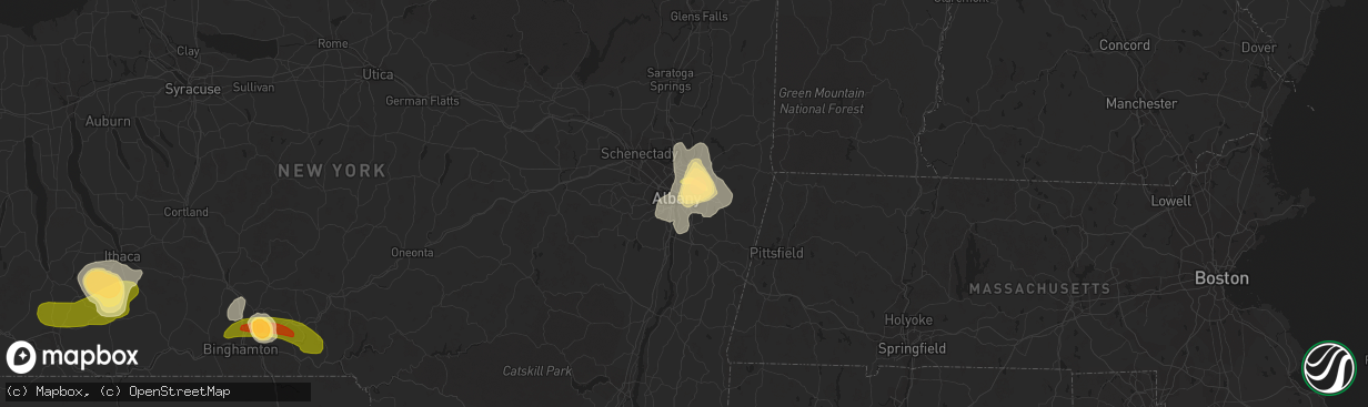 Hail map in Rensselaer, NY on June 24, 2013