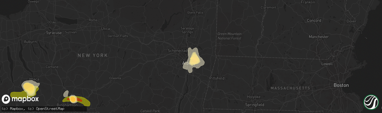 Hail map in Watervliet, NY on June 24, 2013