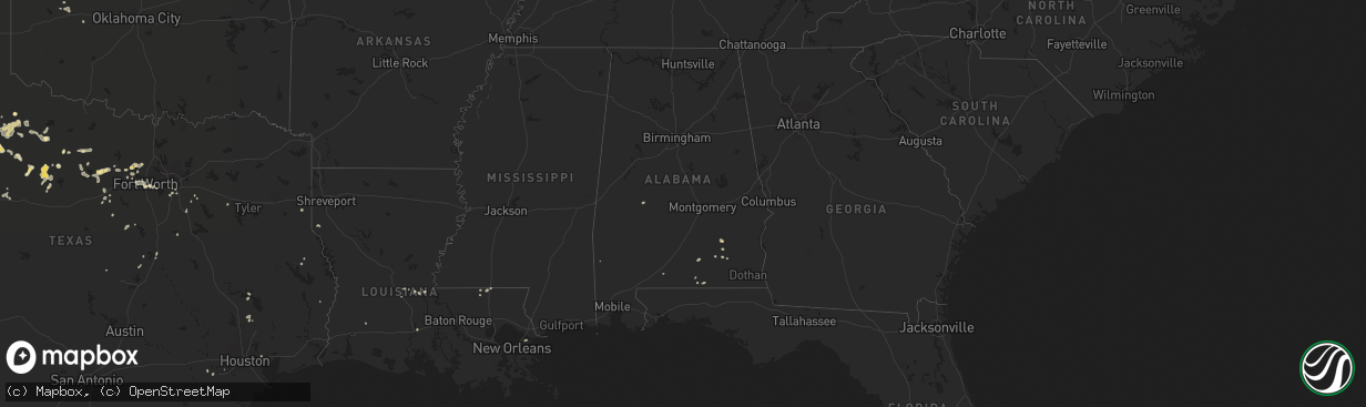 Hail map in Alabama on June 24, 2014