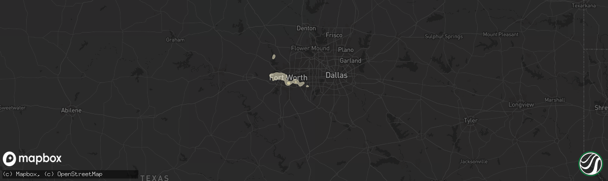 Hail map in Arlington, TX on June 24, 2014