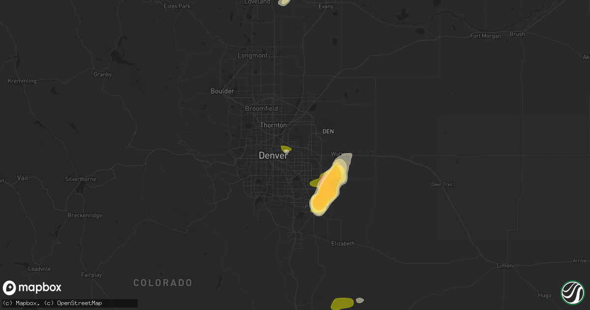 Hail map in Aurora, CO on June 24, 2014