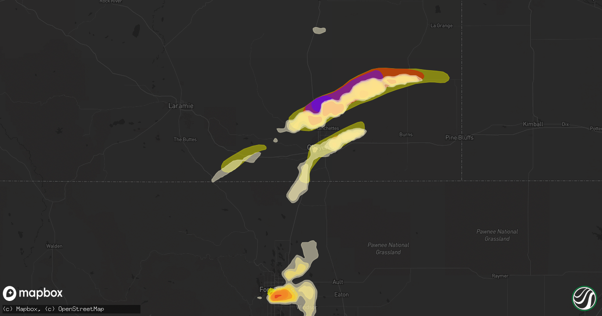 Hail map in Cheyenne, WY on June 24, 2014