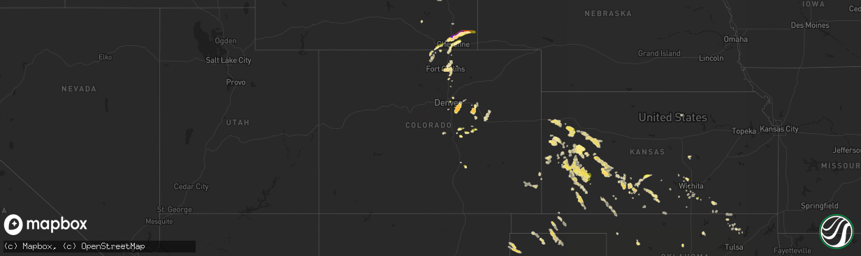 Hail map in Colorado on June 24, 2014