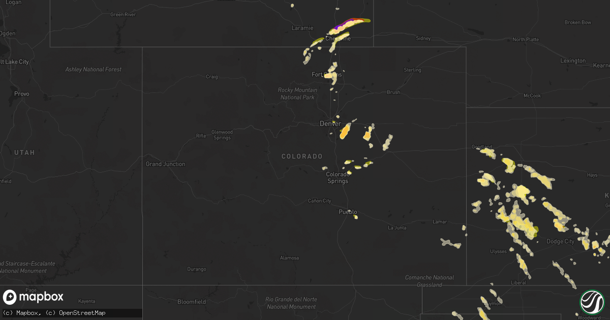 Hail map in Colorado on June 24, 2014