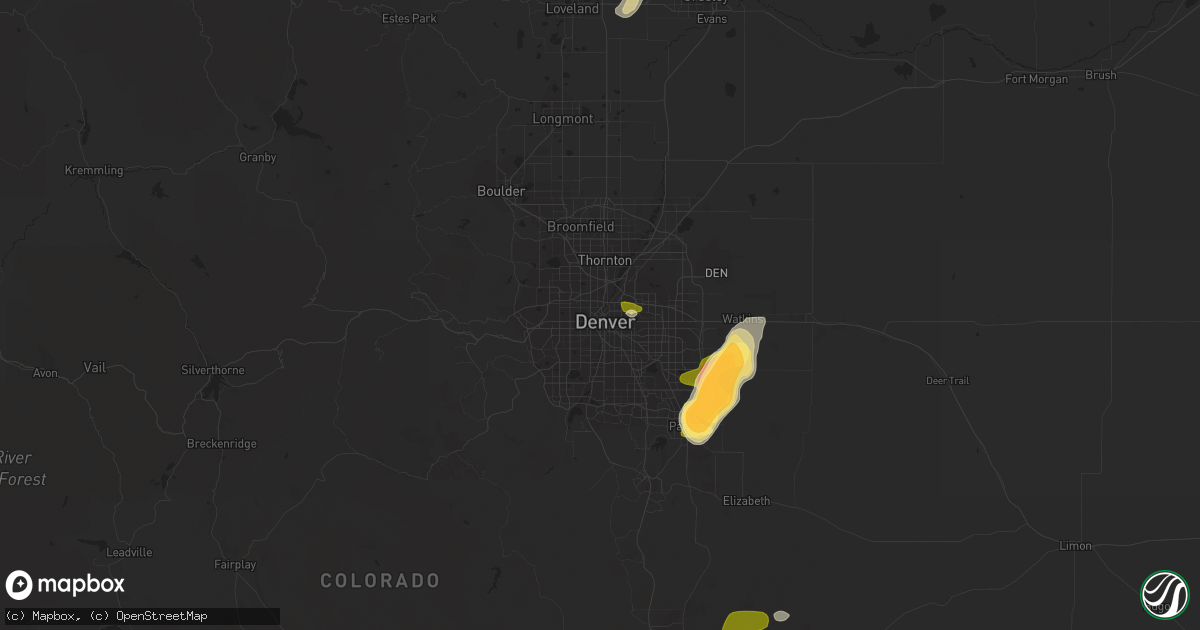 Hail map in Denver, CO on June 24, 2014