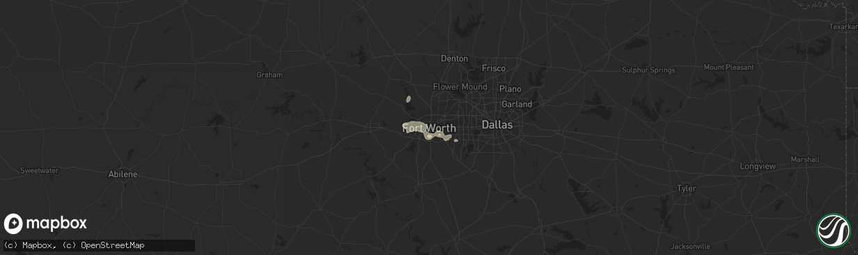 Hail map in Fort Worth, TX on June 24, 2014