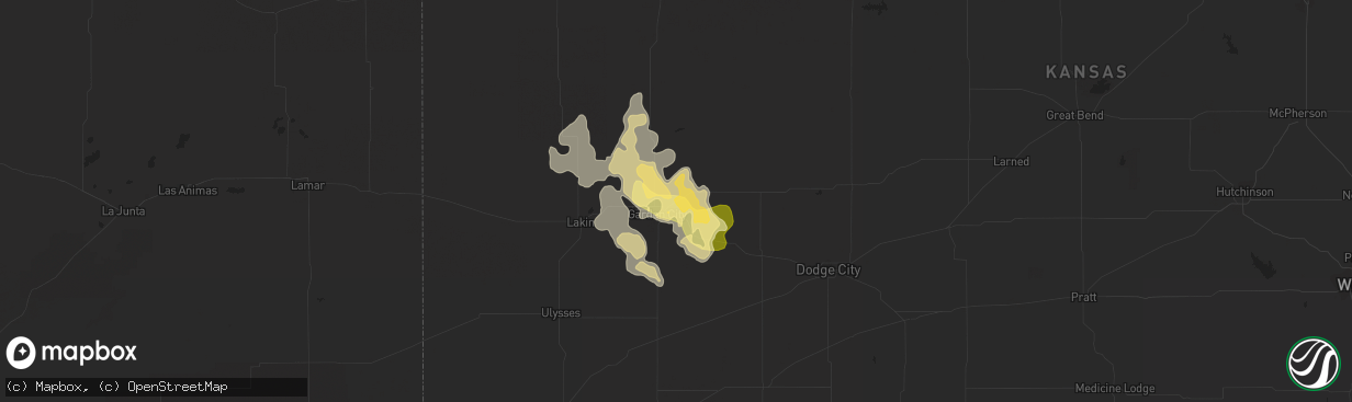 Hail map in Garden City, KS on June 24, 2014