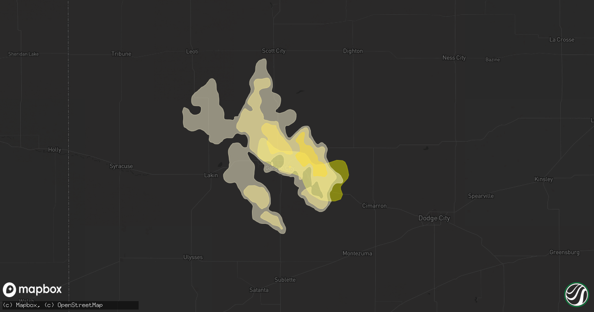 Hail map in Garden City, KS on June 24, 2014