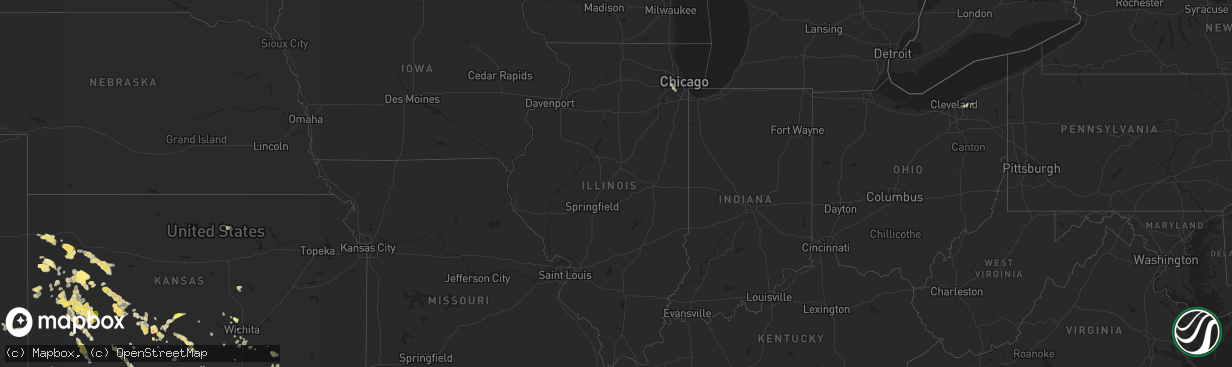 Hail map in Illinois on June 24, 2014