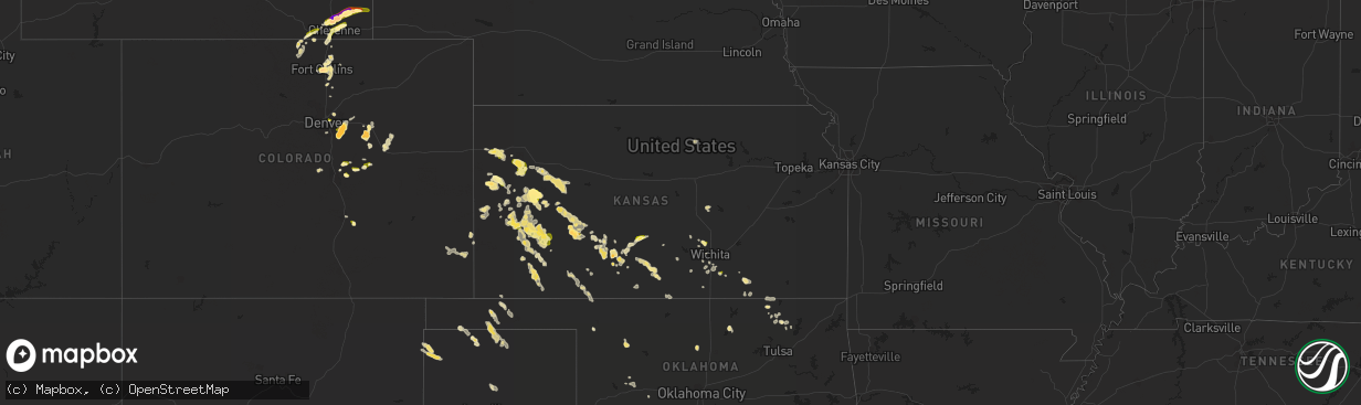 Hail map in Kansas on June 24, 2014