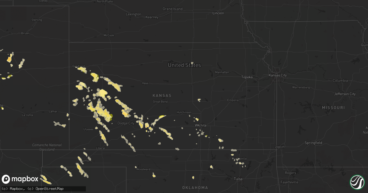 Hail map in Kansas on June 24, 2014
