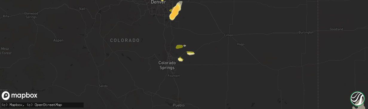 Hail map in Peyton, CO on June 24, 2014