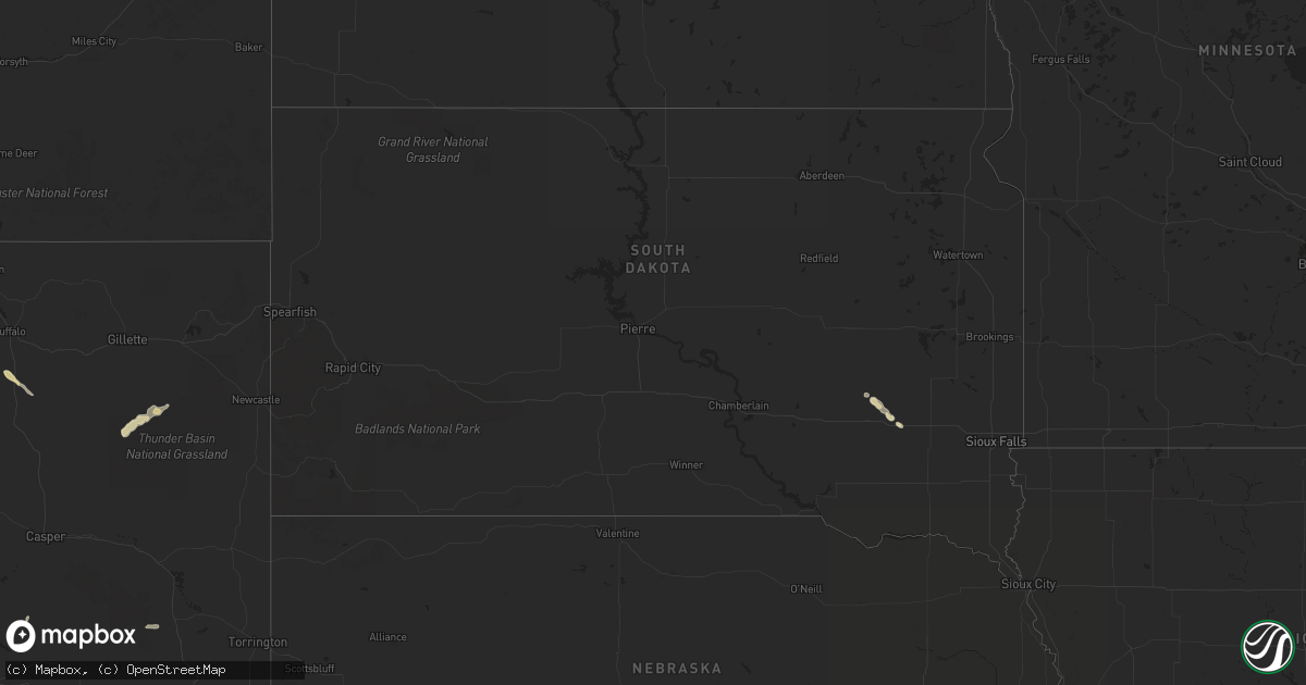 Hail map in South Dakota on June 24, 2014