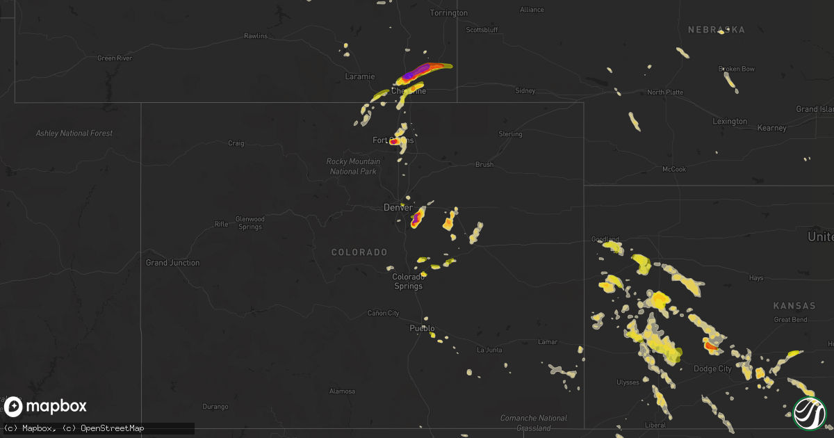 Hail map on June 24, 2014