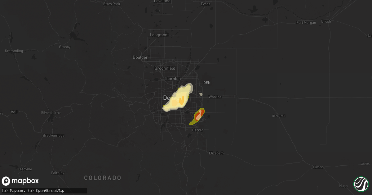 Hail map in Aurora, CO on June 24, 2015