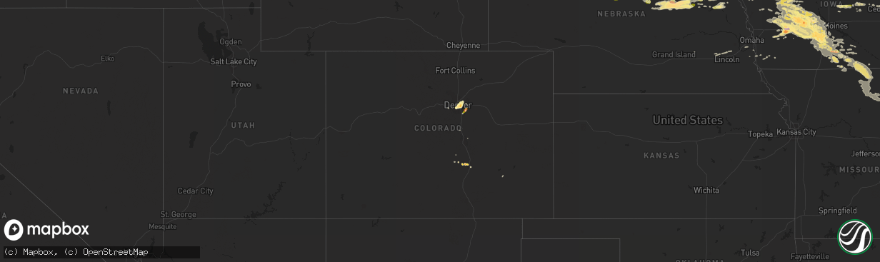 Hail map in Colorado on June 24, 2015